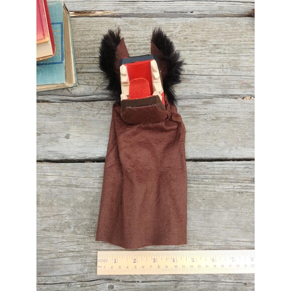 Vintage Carved Wood Wolf Hand Puppet, Collectable German Folk Art - Picture 9 of 10